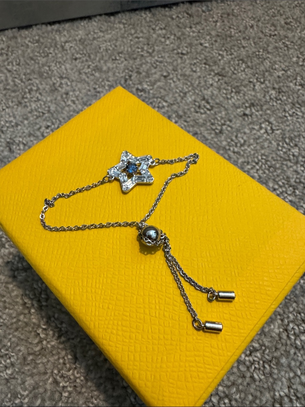 Swarovski Sterling Silver Star Bracelet with Blue Center Stone - Picture 3 of 3